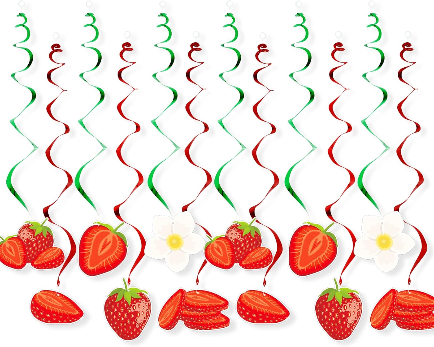 Strawberry Hanging Swirls, PreStrung Party Decorations for