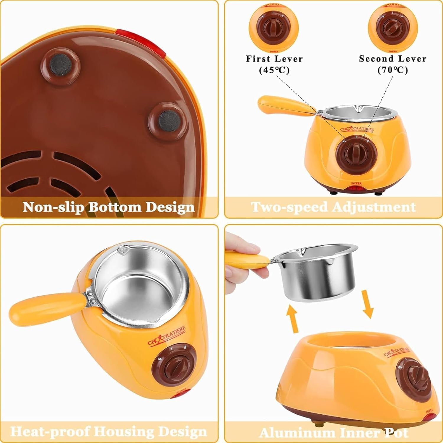 Portible Melting Pot Kit | Electric Maker for Homemade Candy, Fondue, Butter, Cheese Includes Forks, Spatulas, Molds, Drying Rack DIY Baking 4