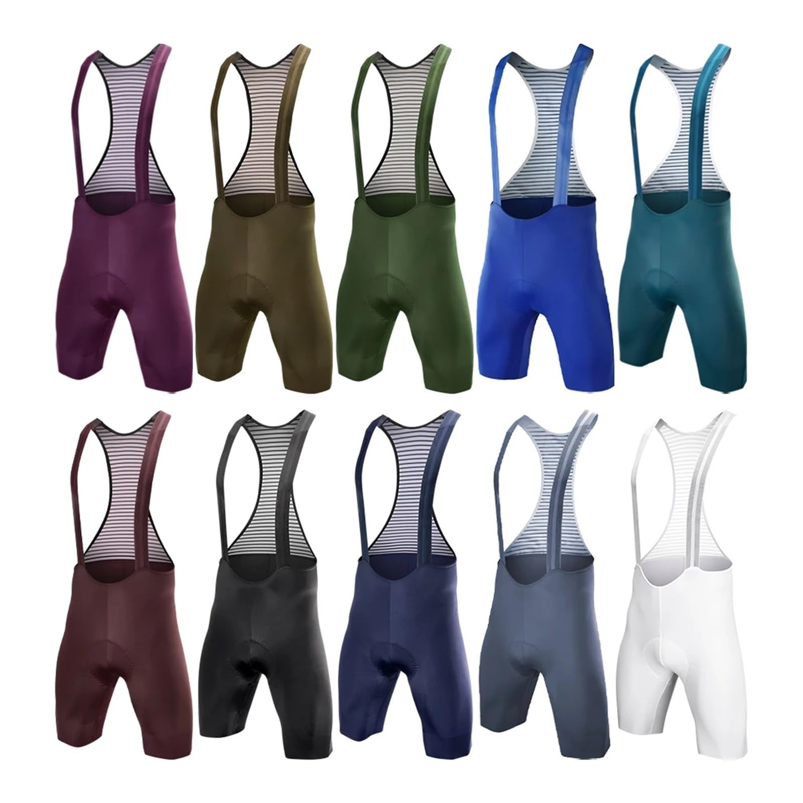 Pantaloncini da Ciclismo Uomo Senza Cuciture, con Bretelle, Elasticizzati in 4 Direzioni