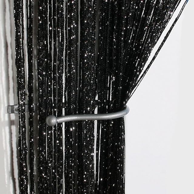John Aird Jazz Glitter String Curtain Panel (Black)