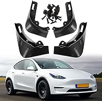 Vista 1 de Aletas de barro para Tesla Modelo Y 2020 2021 2022 2022 2023 2024 Protectores de protección contra salpicaduras para guardabarros delanteros
