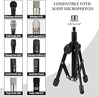 Vista 3 de GEEKRIA Soporte de micrófono para trípode de sobremesa, soporte de micrófono de escritorio con pies antideslizantes plegables, compatible