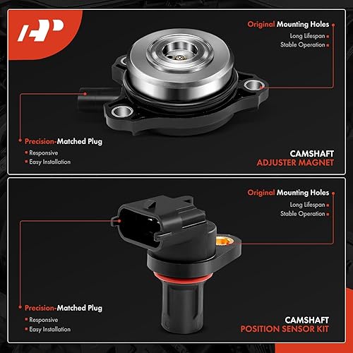 Miniatura 6 de A-Premium 4 piezas de sensor de posición del árbol de levas + 4 piezas de ajuste de árbol de levas kit de solenoide magnético compatible con