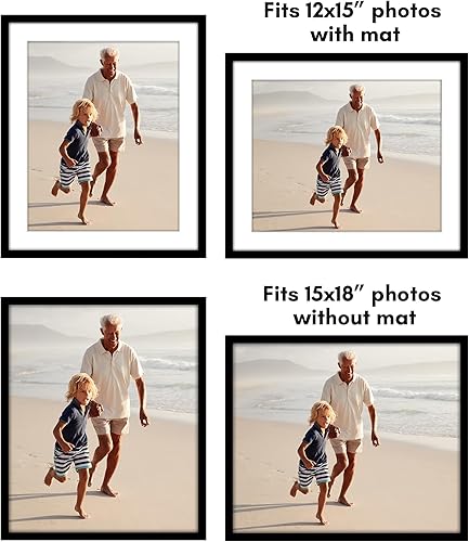 Vista 646 de Americanflat Portarretratos de 8 x 12 pulgadas con plexiglás pulido, juego de 2 portarretratos de 6 x 8 pulgadas con paspartú o para fotos de 8 x 12