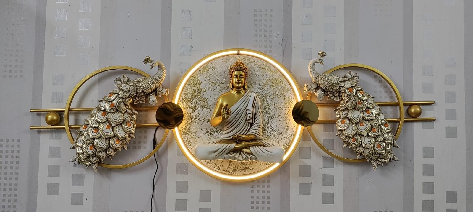 HOME DECOR HANDICRAFTS HDH1328 - Metal Wall Decor - (Size - L- 5Feet X W-2Feet X Th-3 Inches, Color-Antique Multicolor, Material-Iron Alloy, Weight-4.00kg, (Budhha & Peacocks Made In Polyresin)-image-46