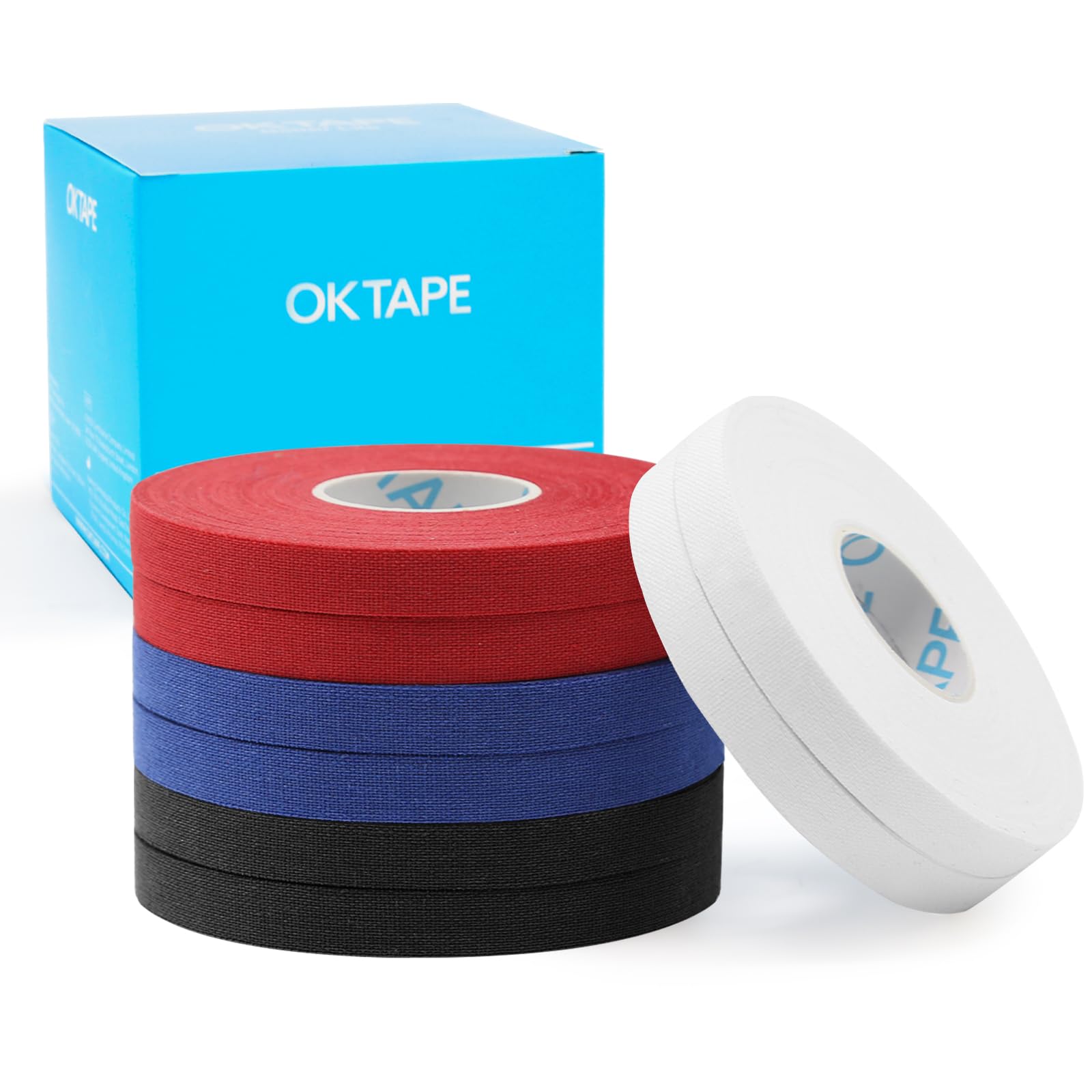OK TAPE 8 Rolls Athletic Tape, 0.3 Inch Finger Tape for BJJ, Boxing, Climbing, Football, Pro Jiu Jitsu Sports Tape | Add Grip & Protect Fingers and