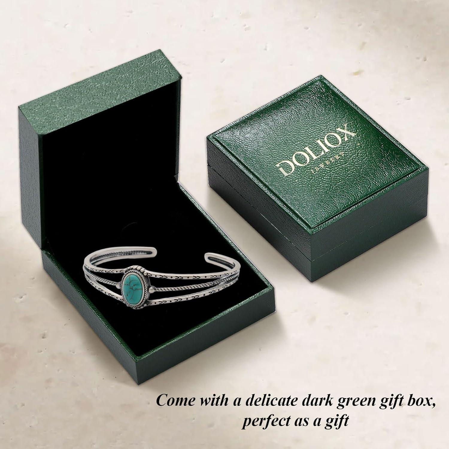 13x8MM Genuine Turquoise Cuff Bracelet for Women 925 Sterling Silver Native American Turquoise Bangle Adjustable Boho Jewelry for Her Wife Mom - Image 7