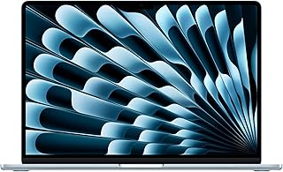 MacBook Air 15-inch Laptop with M5 chip: Built for AI, 15.3-inch Liquid Retina Display, 16GB Unified Memory, 512GB SSD, 12MP Center Stage, Touch ID, Wi-Fi 7; Sky Blue