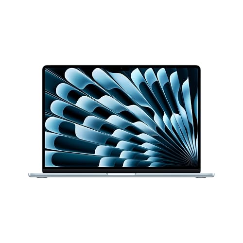 Apple MacBook Air 15-inch Laptop with M5 chip: Built for AI, 15.3-inch Liquid Retina Display, 16GB Unified Memory, 512GB SSD, 12MP Center Stage, Touch ID, Wi-Fi 7; Sky Blue - 16 GB RAM - 512 GB - Sky Blue - MacBook Air M5 without power adapter