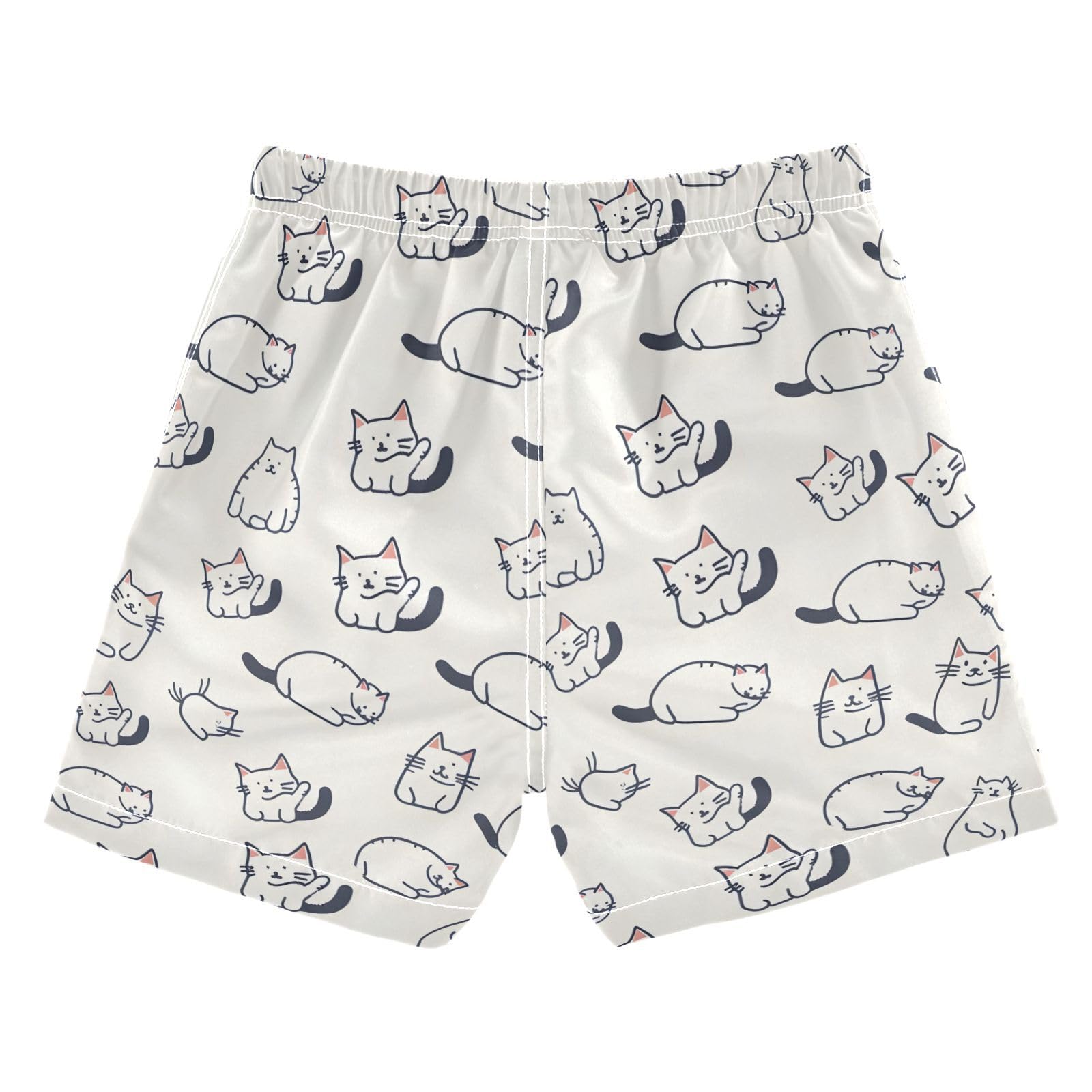Play Cat White Boys Swim Trunks Toddler Shorts Swimwear Boardshorts