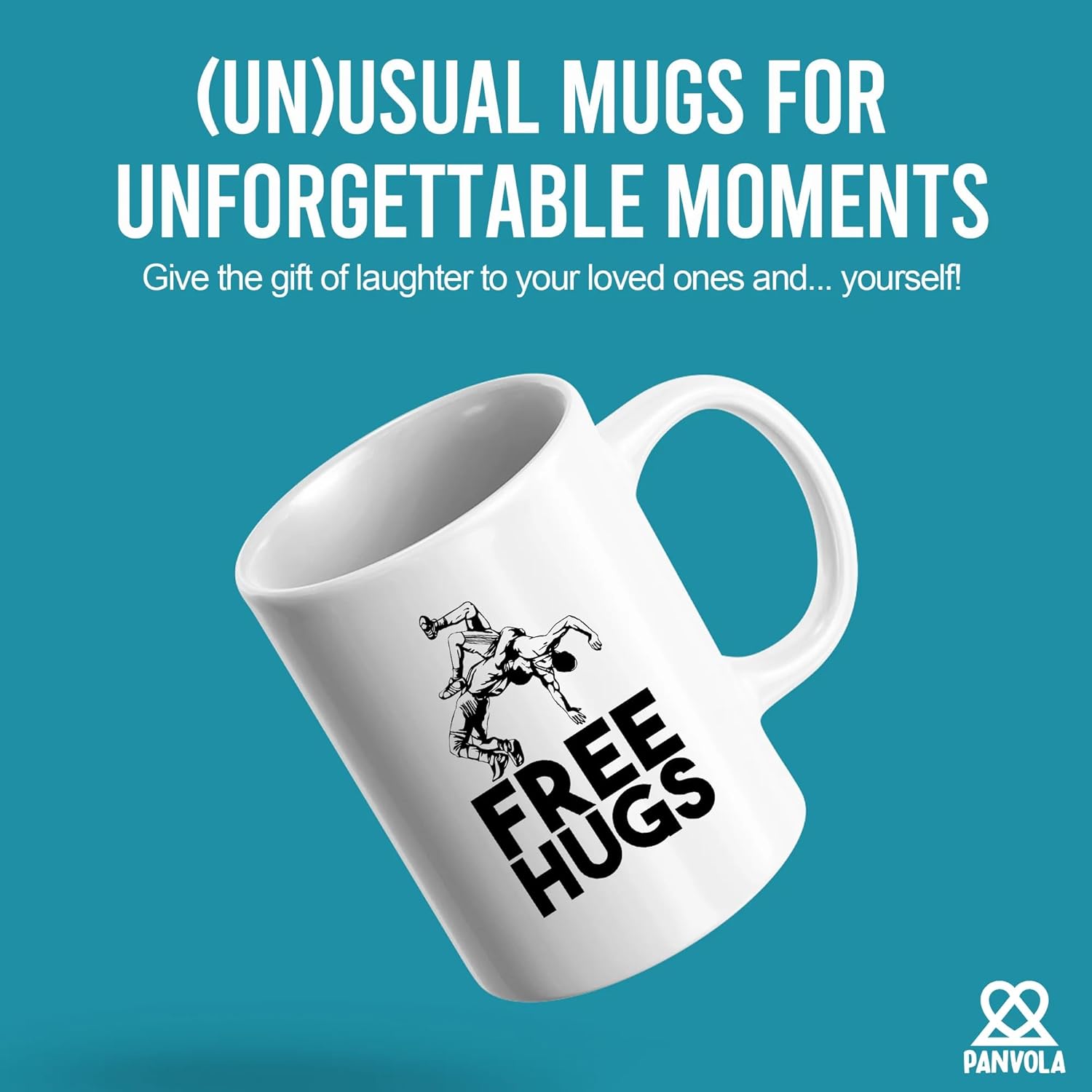 Free Hugs Wrestling Gifts Wrestler Dad Husband Boyfriend Uncle Funny Wrestling Coach Gifts Novelty Drinkware Ceramic Mug 11 oz White - Image 2