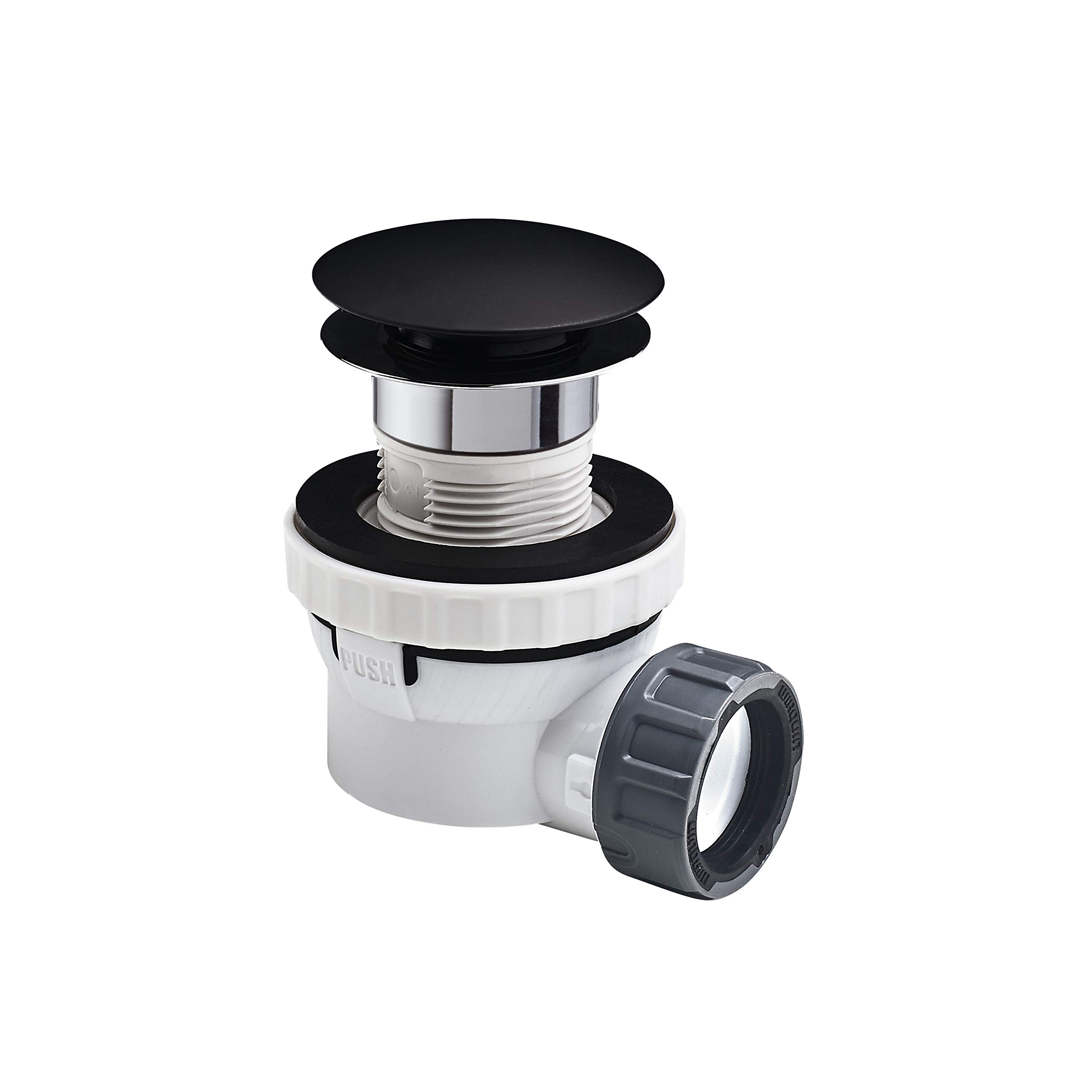 Wirquin lot de 2 : 1 ensemble bonde et siphon Nano 6.7 ultra compact noir + 1 magicoude M/F D32 à emboîter