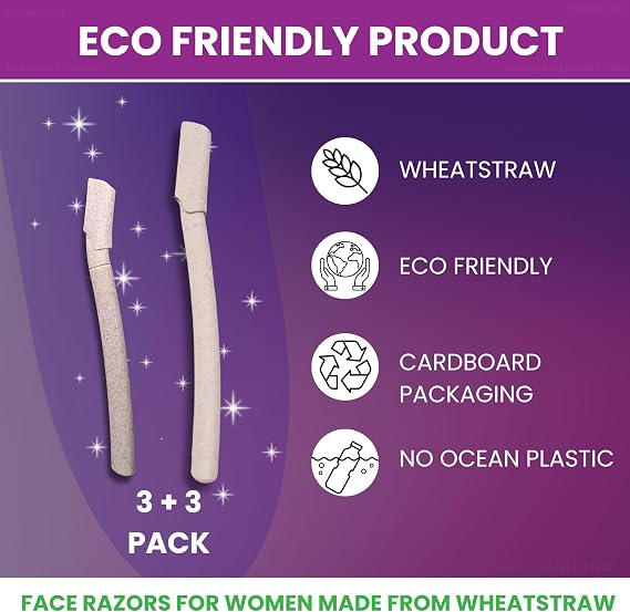 Dermaplaning Razors for Women - 3+3 Face & Eyebrow Blades