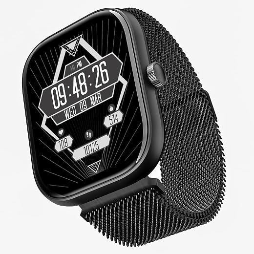 boAt Wave Sigma Smartwatch with 2.01″ HD Display,Bluetooth Calling, Coins, DIY Watch Face Studio, 700+ Active Modes, HR&SpO2 Monitoring, Energy and Sleep Scores,IP67(Metal Black)