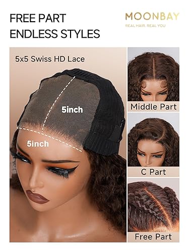 Miniatura 3 de Peluca de cabello humano rizado con encaje frontal, peluca de cierre de onda profunda, pelucas de encaje frontal de 4 x 4 para mujeres negras,