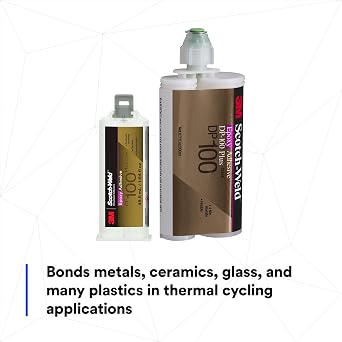 3M Scotch-Weld Epoxy Adhesive DP100 Plus, Clear, 48.5 mL (1.64 fl oz) | Duo-Pak, Professional Grade, Fast Handling and Cure