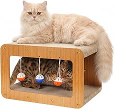 Avont 2 in 1 Cat Scratching Box and Scratching Pad for Indoor Cats, Double Layer Scratching Box and Ripple Board for Kitten - Straight