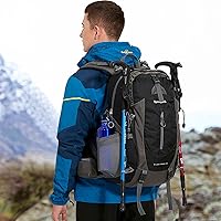 Vista 2 de SPEEDPARK - Mochila de senderismo de 40L, impermeable, mochila de día para senderismo con cubierta contra la lluvia, mochilas de viaje de senderismo