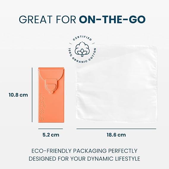 LastTissue® Reusable Cotton Tissue Pack | Face Towels & Handkerchiefs for Men & Women – Washable, Sustainable Facial Tissue with Storage Case