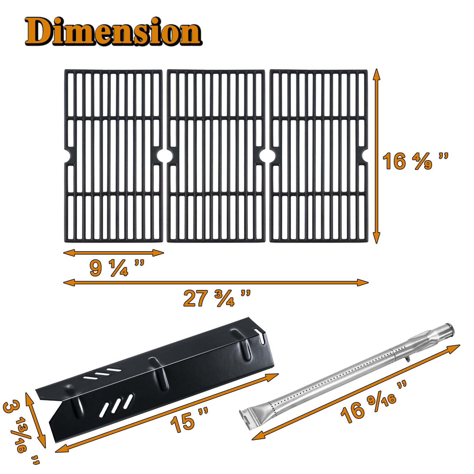Parts for Dyna glo DGF493BNP Heat Tent Grate Burner DGF493PNP-D Grill Replacement Parts BY13-101-001-12 Parts GBC1440W GBC1449W 70-01-179 70-01-273 70-01-282 Shield Flame Tamer Grate