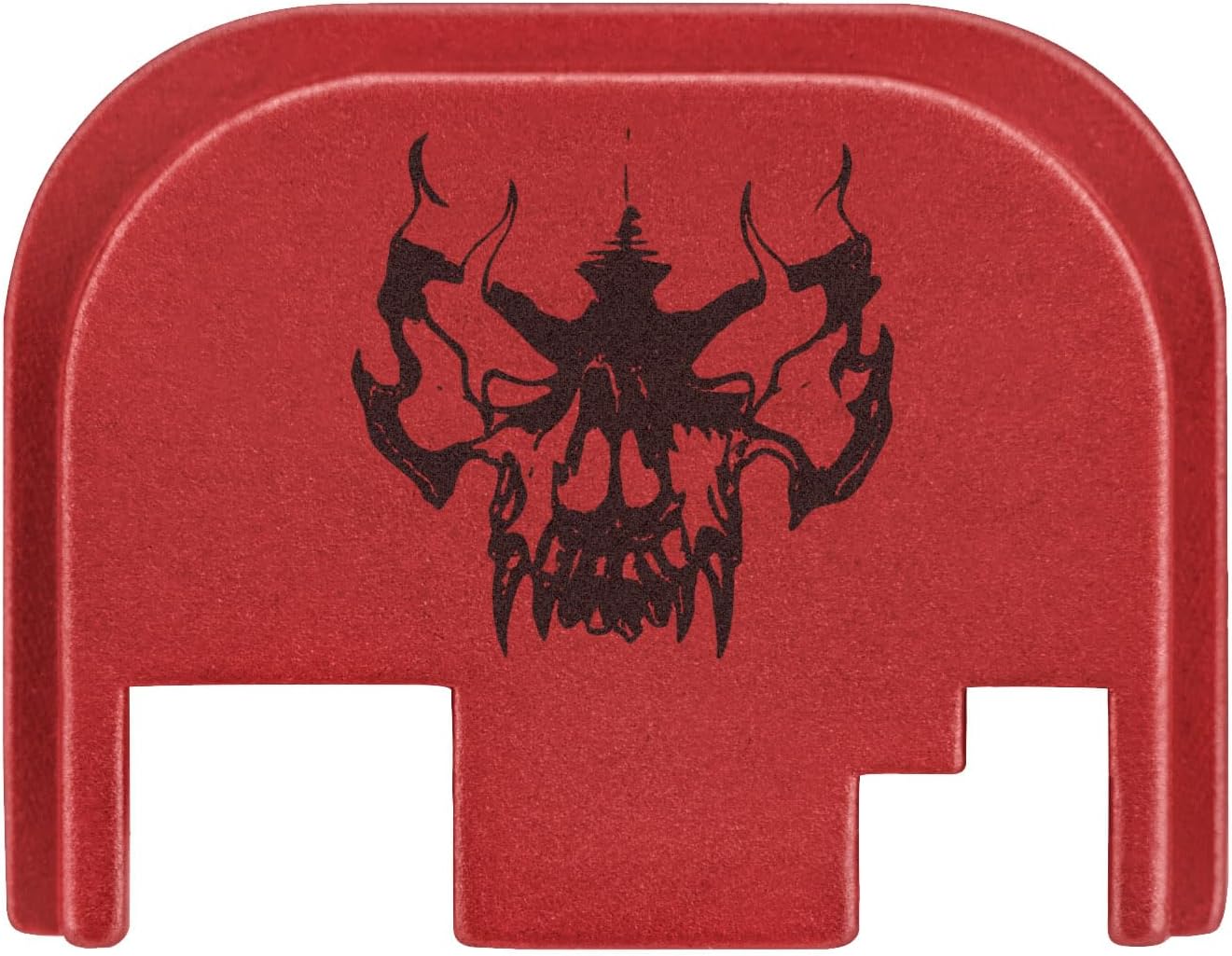 NDZ Performance Gen 1-4 Rear Slide Cover Plate for Glock, 9mm .40 .357 .45 with Black Laser Engraved Skull Images in Aluminum - Choose Image & Color