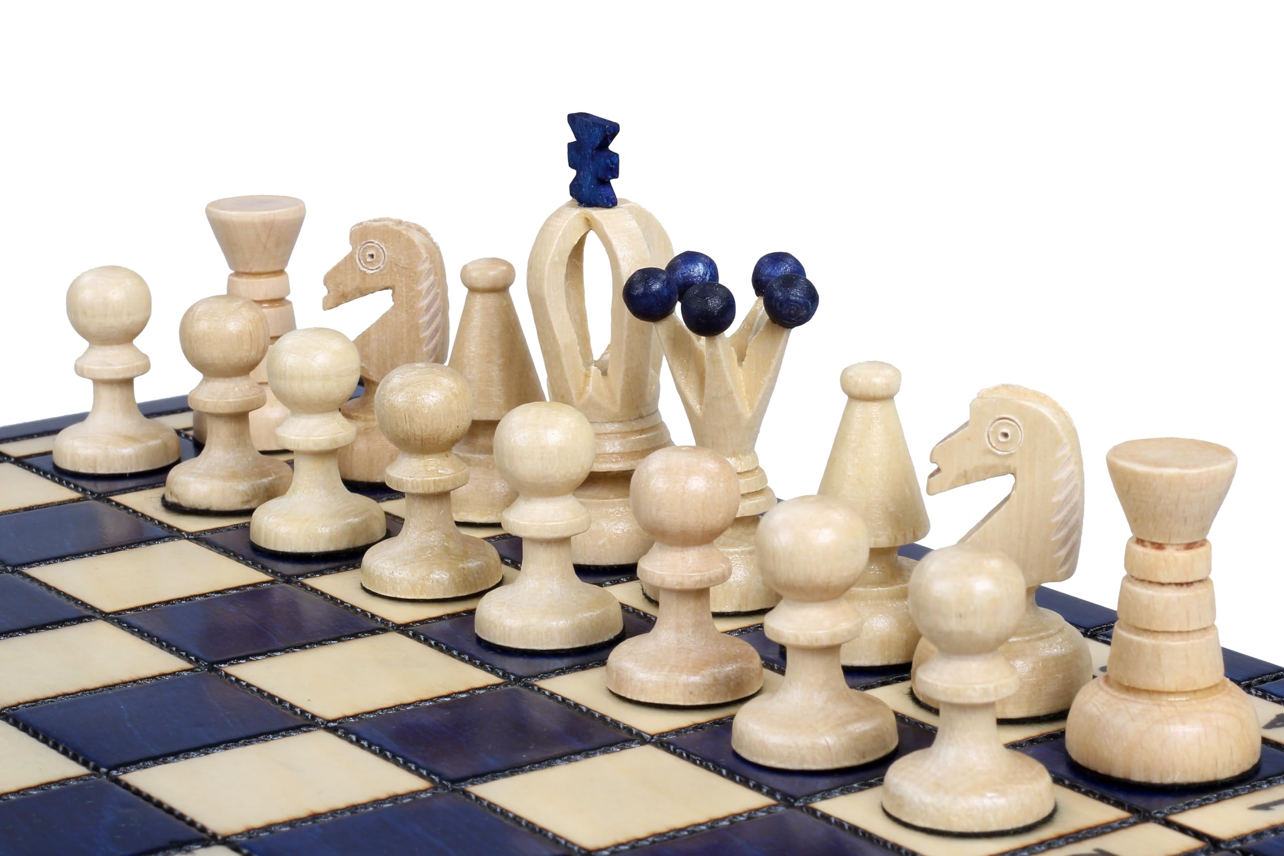 Sunrise Chess - Juego de ajedrez (tamaño compacto, máximo placer de juego), color azul