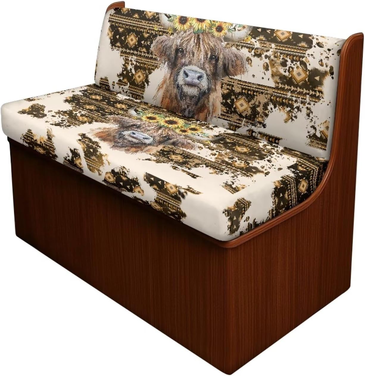 Rv Couch Covers Set of 2 Navajo Cow Travel Trailer Must Haves Breathable Slip Covers for Rv Furniture with Elastic Band Perfect for Home with Kids and Pets