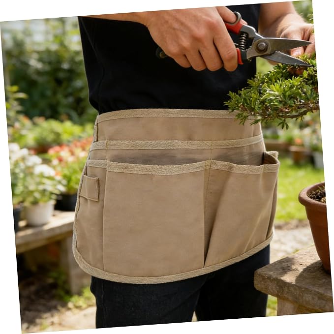 Delantal de trabajo impermeable ajustable con 12 bolsillos khaki miniatura 6