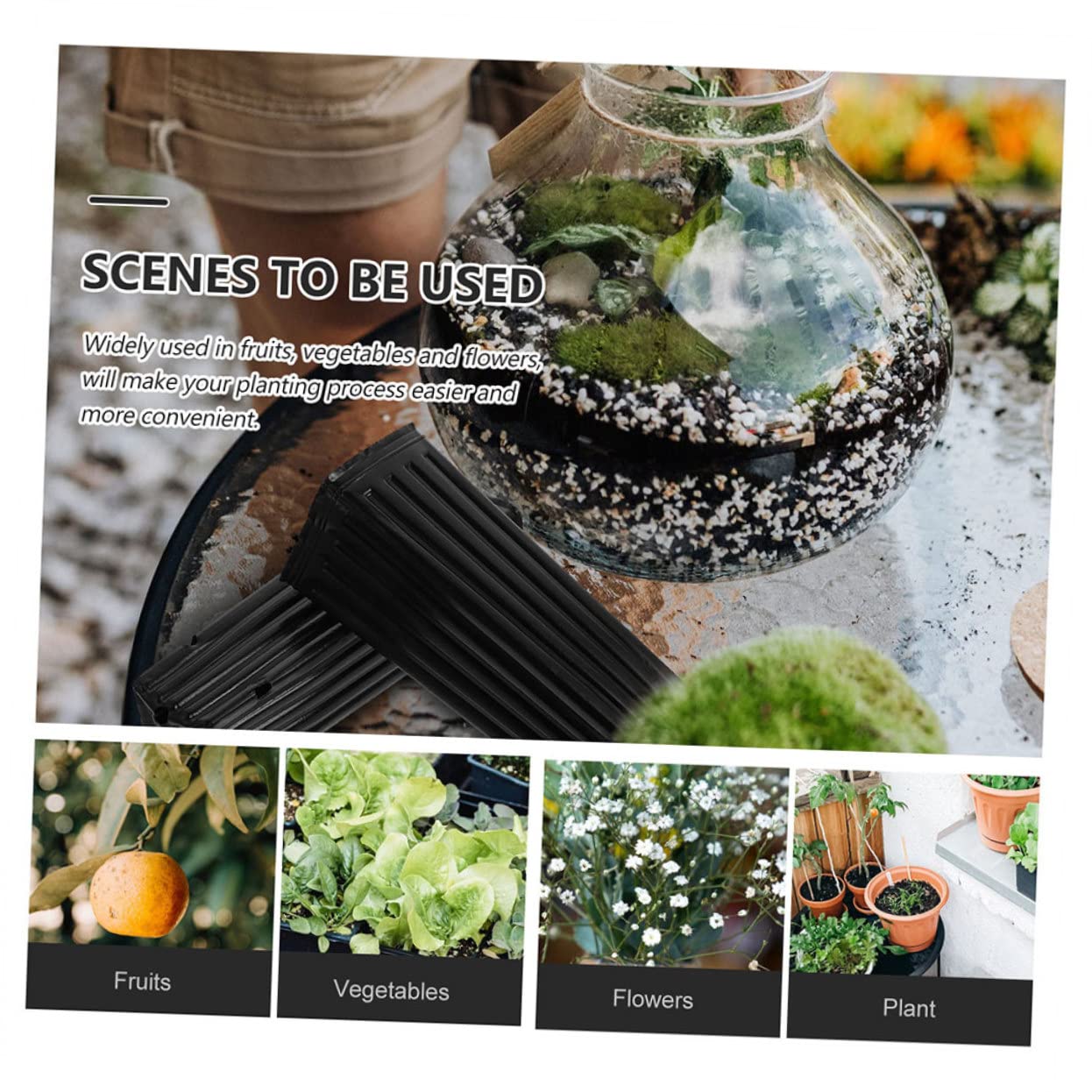 Lot de 60 Godets De Culture en Plastique Résistant, Pots De Jardin Profonds Aération pour Plantes Et Petits Arbres