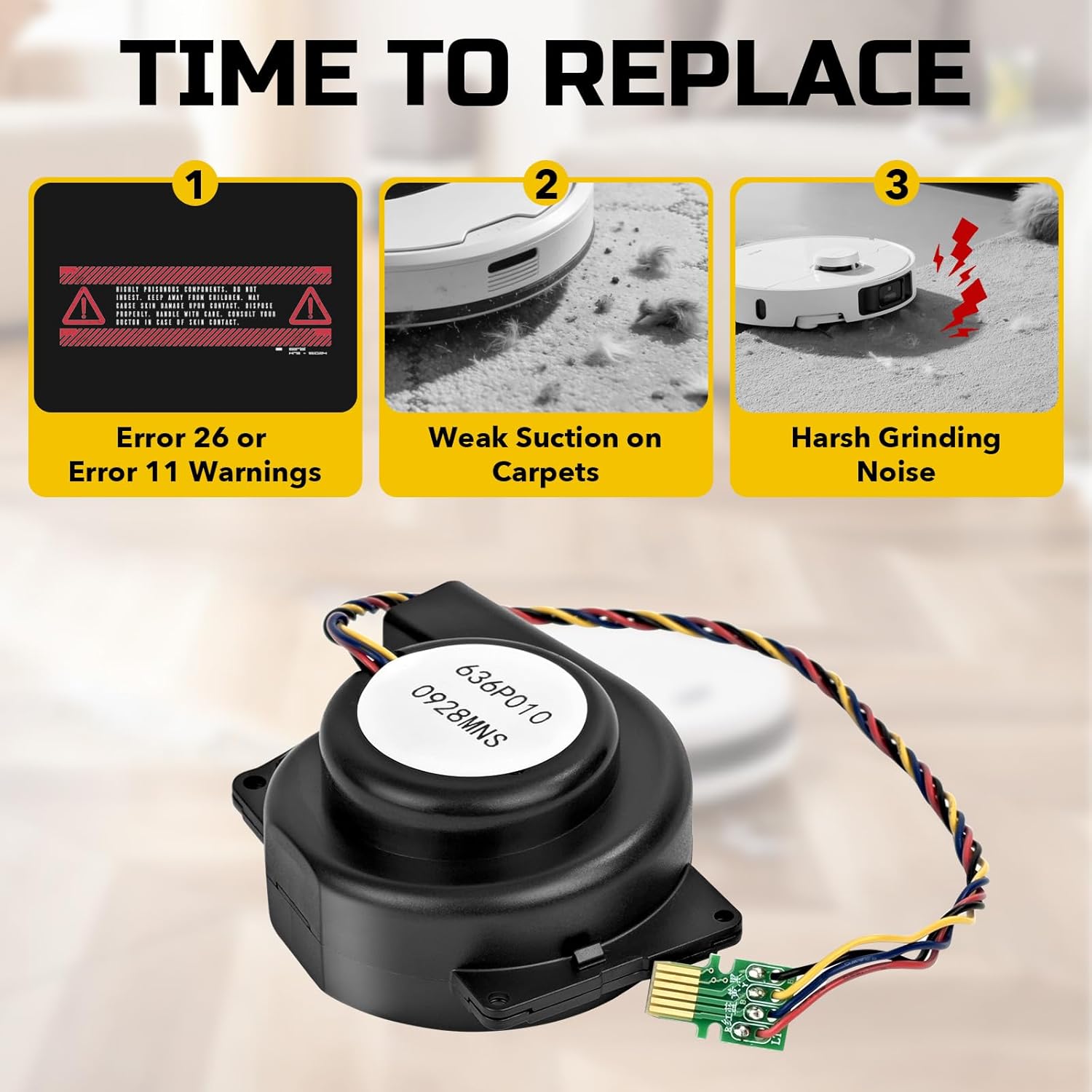 Upgrade Vacuum Cleaner Engine Ventilation Motor Fan Compatible with iRobot Roomba i1 i2 i3 i4 i5 i6 i7 i8 j7 j6 j7 E5 E6 Sweeper Fan Module, Smart Sweeper Vacuum Motor Replacement Accessories