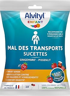 Alvityl Pack de 10 Sucettes Mal des Transports Trajet Calme/Serein Recommandé à 93 pourcent, Bleu, 120 g (Lot de 1)