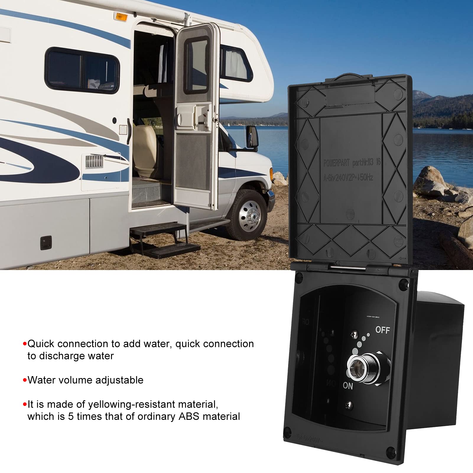 Yctze RV Caja de Ducha Exterior 1/2 Pulgada Caja de Ducha Exterior Puerto de Entrada y Salida para RV Barco Autocaravana sin Manguera de Ducha/Cabezal