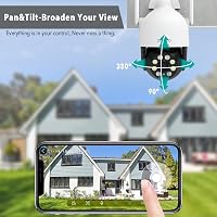 DEKCO 2K WiFi Biztonsági Kamera Kültéri, 350° Forgatható, Éjszakai Látás, Automatikus Követés - 1 piece (pack of 1) 4