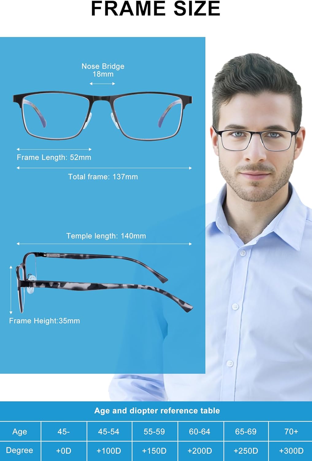 OKH 2 Pack progressive multifocal reading glasses for men, blue blocking glasses progressive readers