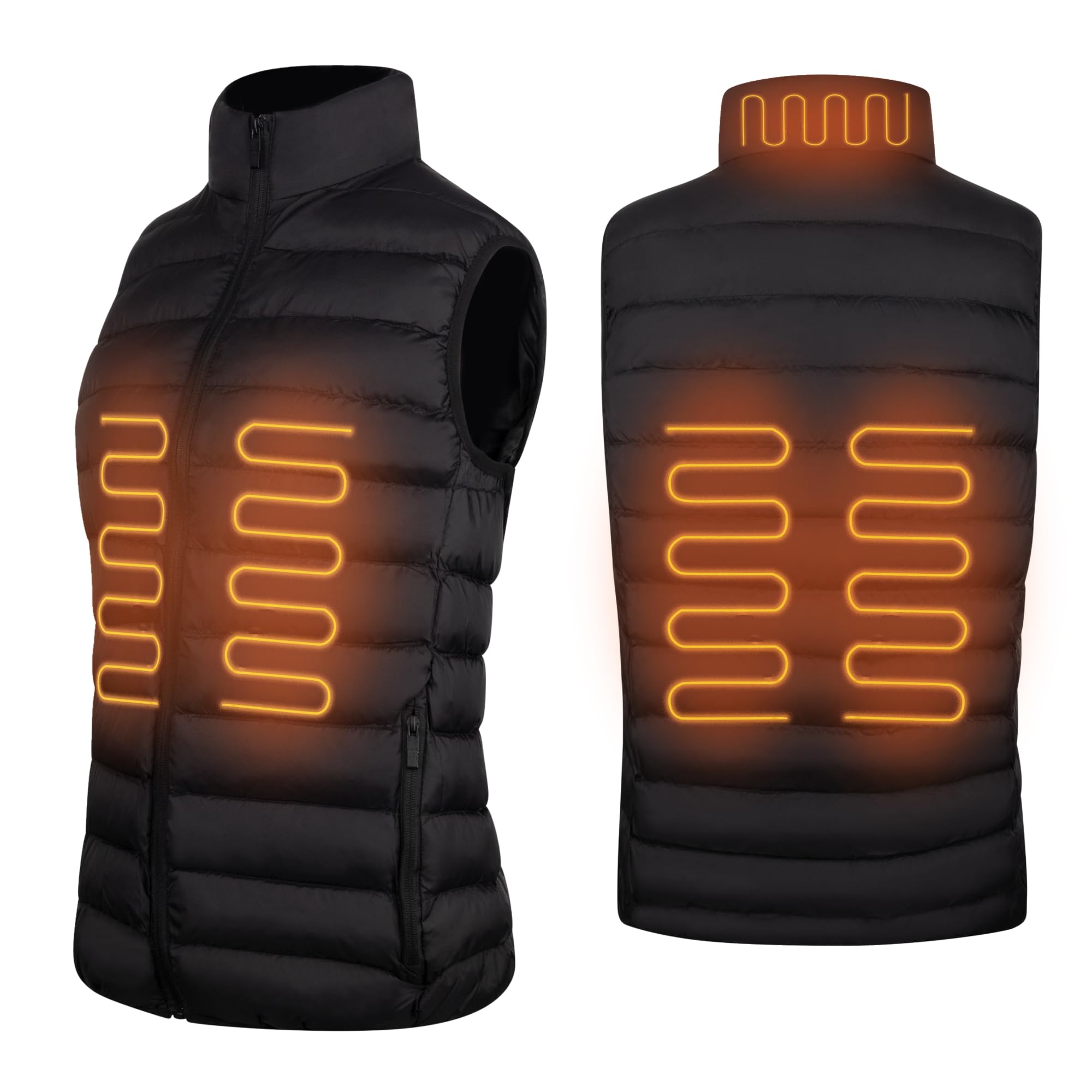 iN Heated Gilet with Smart Heating – Lightweight & Rechargeable Winter Jacket for Women & Men, Heated Jacket for Camping, Skiing, Motorcycle Fishing & Various Outdoor Activities - Black Colour - (XL)