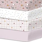 Feuilles de lit fille 2 Ensemble de paquets, 2 Ensemble de draps pour tout-petits, feuille de lit pour bébé, imprimé floral & Matelas pour tout-petits, taille 28 x 52 pouces, rose N Floral