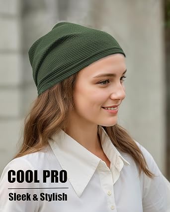 Cooling Skull Caps for Men Women Thin Breathable Mesh Beanie