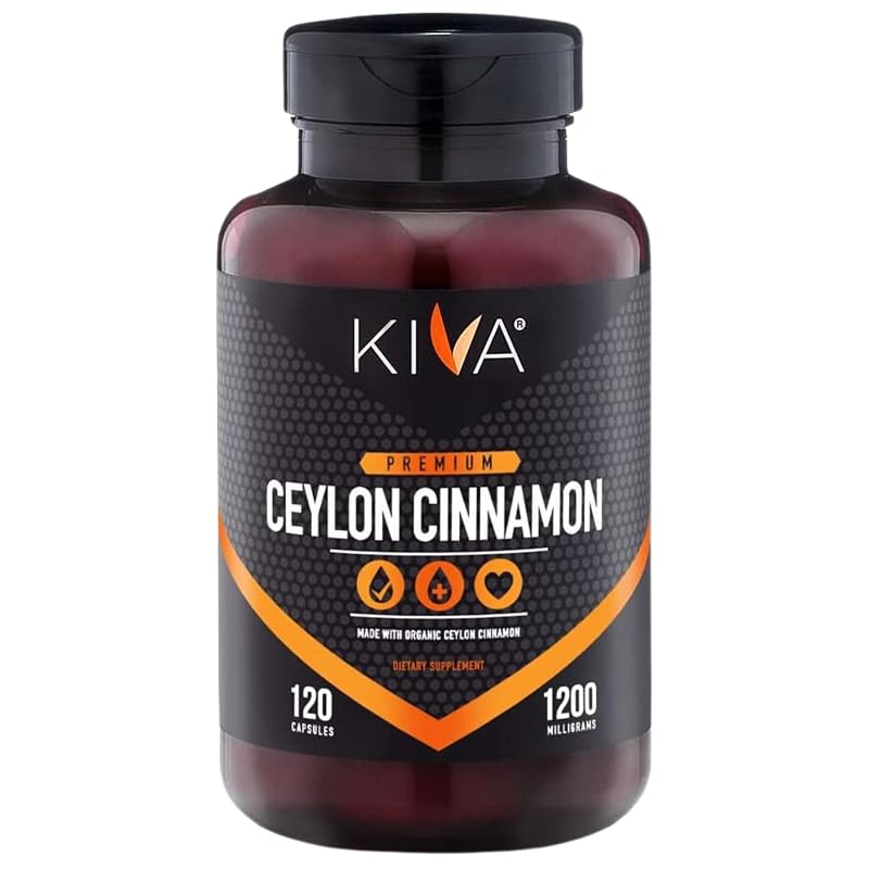 Kiva Suplemento Fitoterápico de Canela-do-Ceilão em Pó 1.200 mg 120 cápsulas veganas