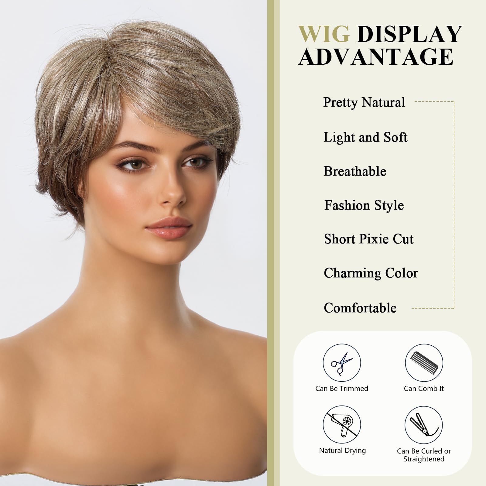Amazon.com : DWY Short Pixie Cut Wigs for Women Blonde Wig  display picture 1