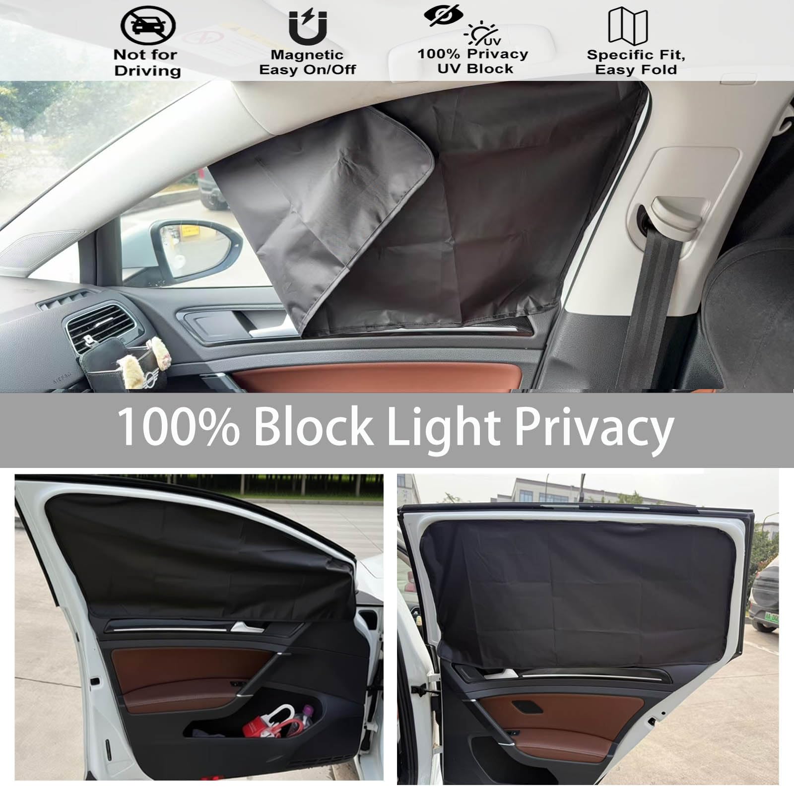 ZATOOTO Parasole Auto Compatibile con VW Golf 7 2013-2021, Tendine Parasole Auto Magnetiche, Parasole Auto Interno, Finestrino Auto Protezione Privacy, Nero, 4 Pezzi