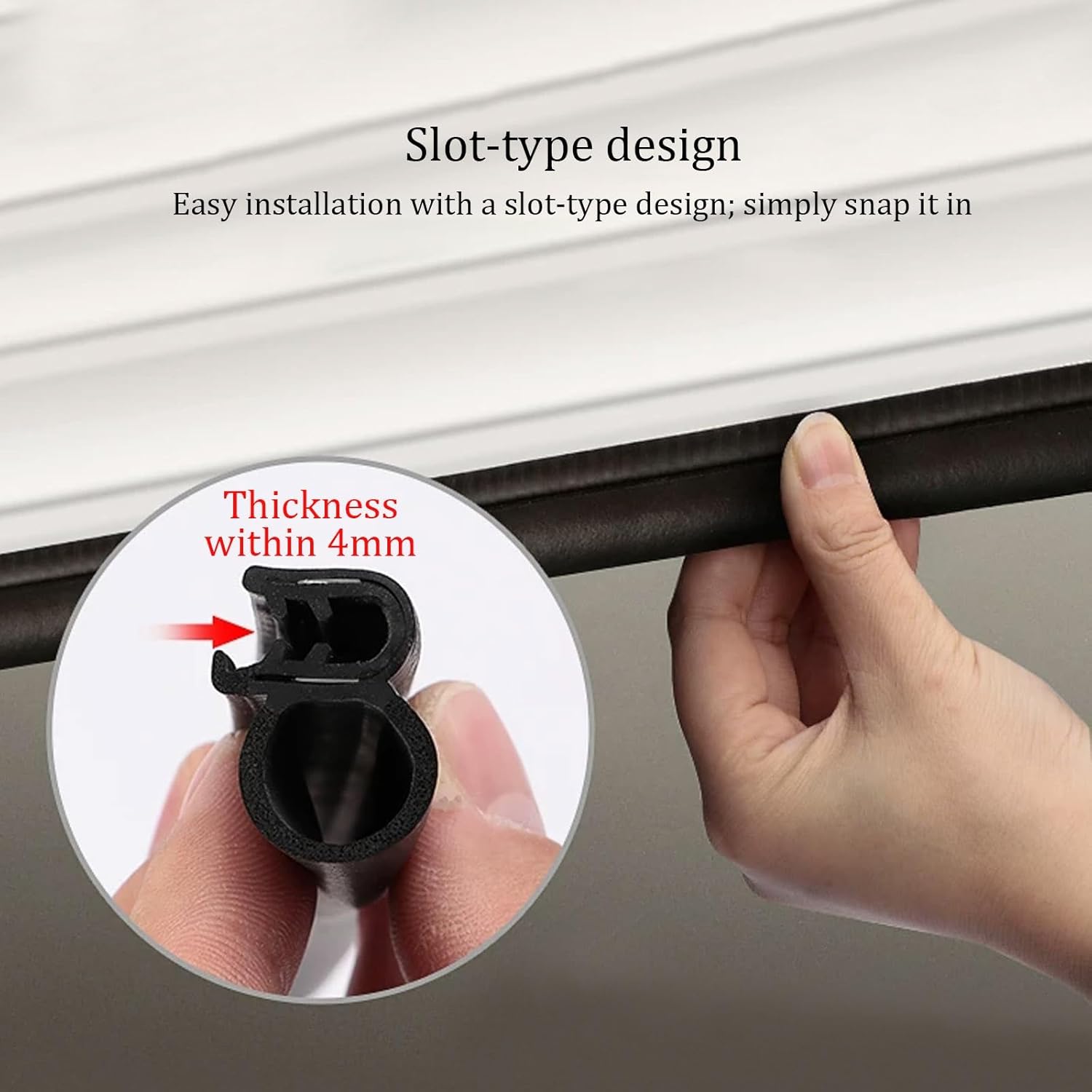 U-Shaped Door Draft Stoppers for Bottom of Door, Garage Door Seals Bottom Rubber Built-in Steel Belt for Garage, Warehouse, Basement Doors, Can be Cut Freely, Easy to Install