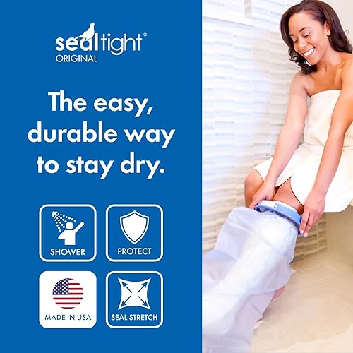 Miniatura 2 de Brownmed Seal-Tight Original Cast & Protector de vendaje  Funda impermeable para piernas adultas  Pierna ancha corta para adultos