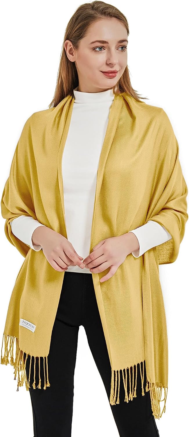 Soft Silky Pashmina Shawl Wraps Solid Colors Scarf for Wedding Evening Dresses image 5