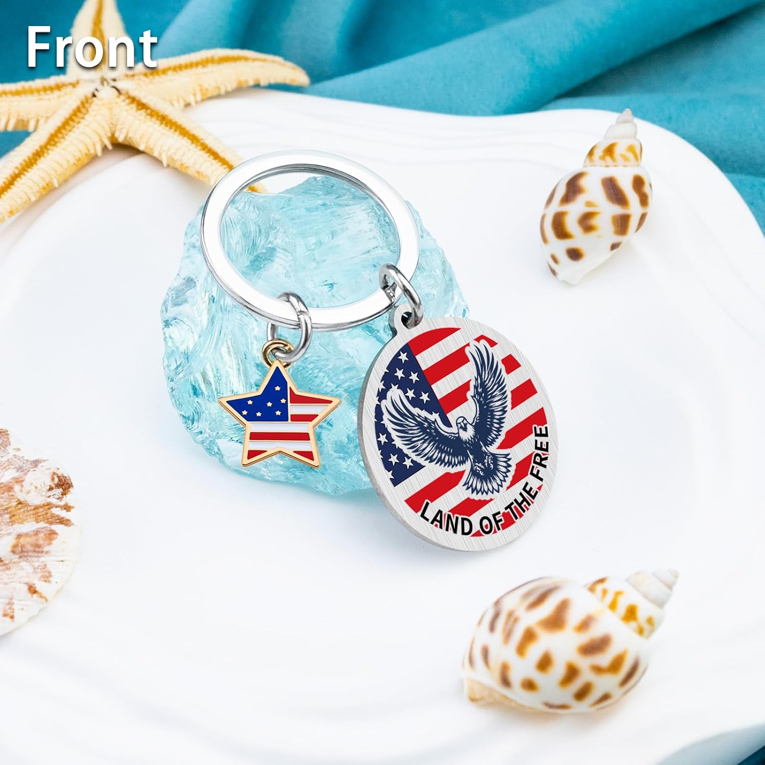 American Flag Keychain Patriotic Gift For Men Usa Accessories Souvenirs From Usa Citizenship Gifts American Gift For Foreigners American Eagle Gifts For Men Eagle Keyring For Men