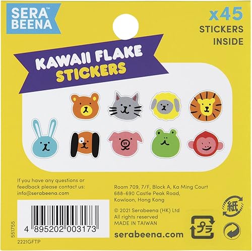 Miniatura 9 de Kawaii Sticker Flakes - Calcomanías de animales de estilo japonés para diario, álbumes de recortes, decoración de botellas de agua, teléfonos y