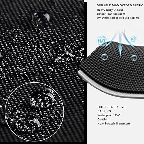 Miniatura 16 de Funda de comedor al aire libre, funda impermeable resistente para mesa de trabajo plana Royal Gourmet PC3401S y PC3401B, compatible con carrito