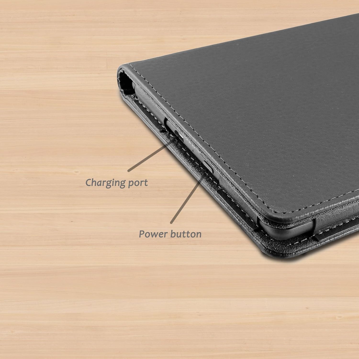 INFILAND Case for Kindle 8th Generation - Folio Premium PU Leather Smart Cover for Amazon All-New Kindle E-Reader 6" Display 2016 Release 8th Generation Only (with Auto Wake/Sleep), Black