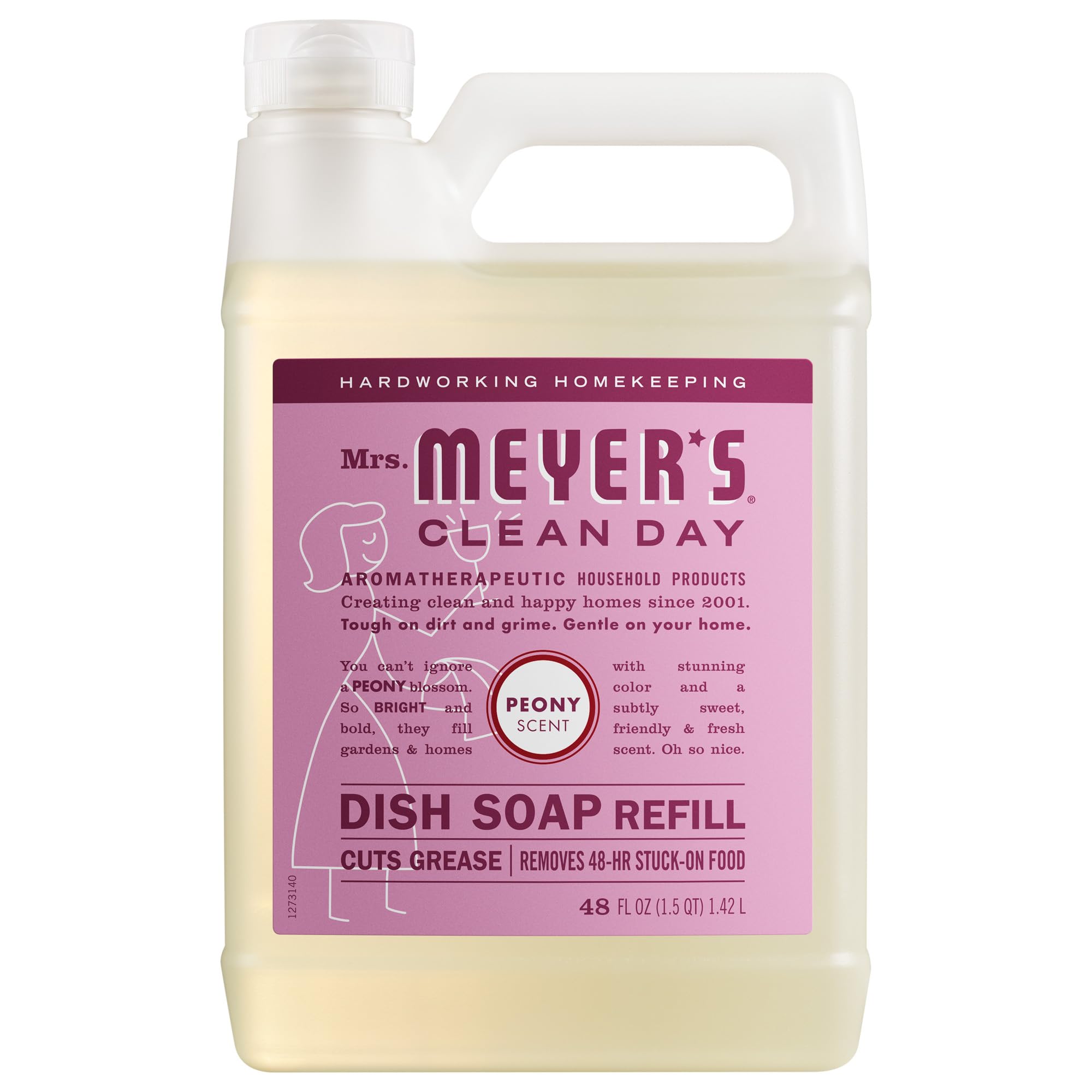 MRS. MEYER'S CLEAN DAY Liquid Dish Soap Refill, Peony, 48 fl. oz