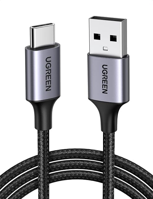 UGREEN USB C Cable 3A Fast Charging USB to Type C Lead Nylon Braided Compatible with Galaxy S22 S21 Ultra S10 Redmi Note 11 Mi11 Nokia 7.2 iPad Pro 2021 (1M)