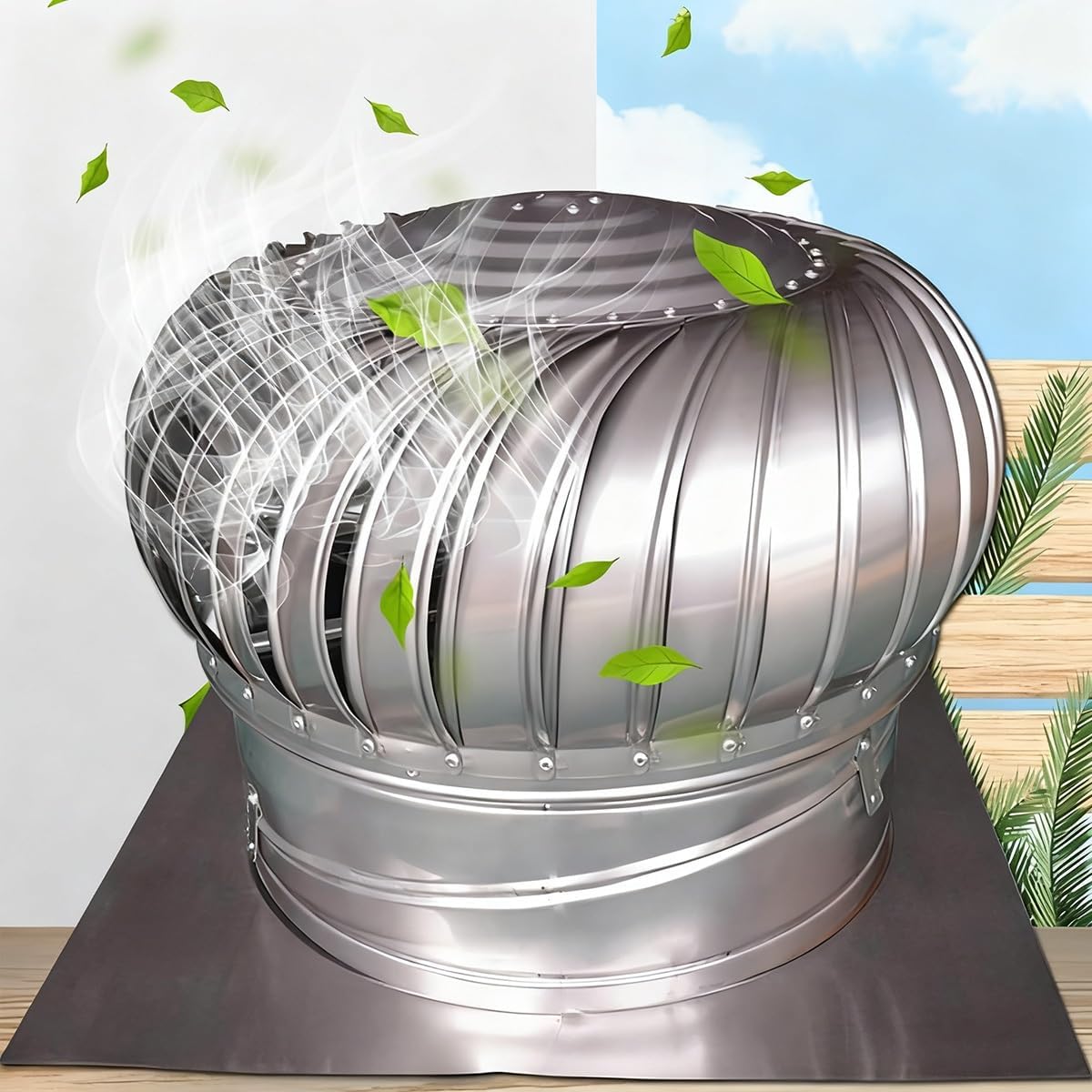 Stainless Steel Chimney Cowl Cap - Weatherproof Fireplace Exhaust Ventilation Cover for Exterior Flue